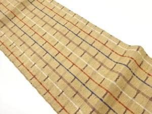 変わり格子模様織出し名古屋帯